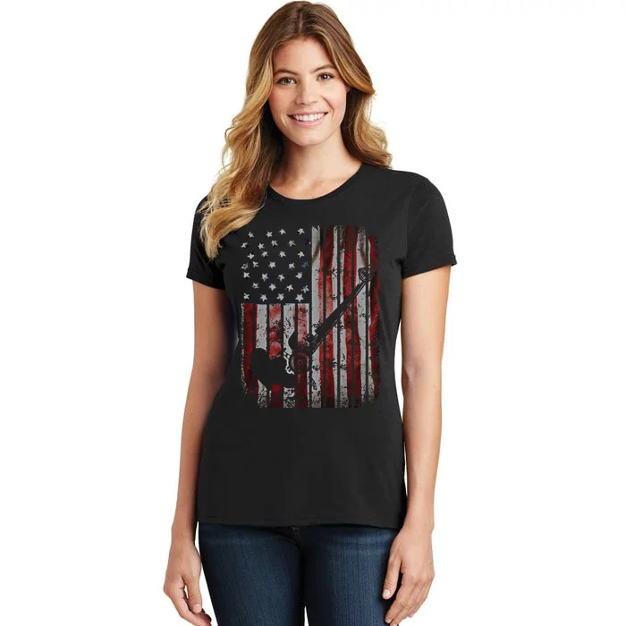 Drag Car Racing American Flag Top Fuel Dragster Hot Rod Gift Women's T-Shirt