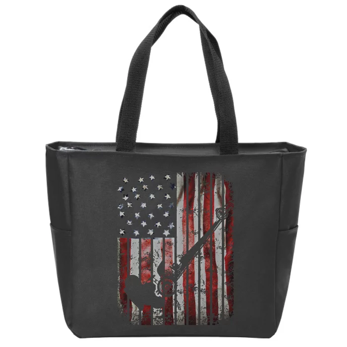 Drag Car Racing American Flag Top Fuel Dragster Hot Rod Gift Zip Tote Bag