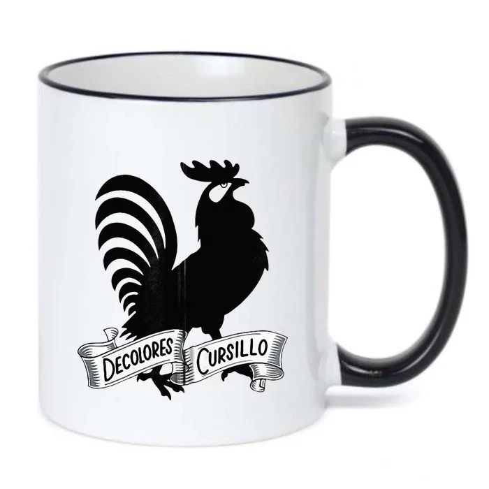 DeColores Cursillo Rooster With Banner Faith Religion Black Color Changing Mug