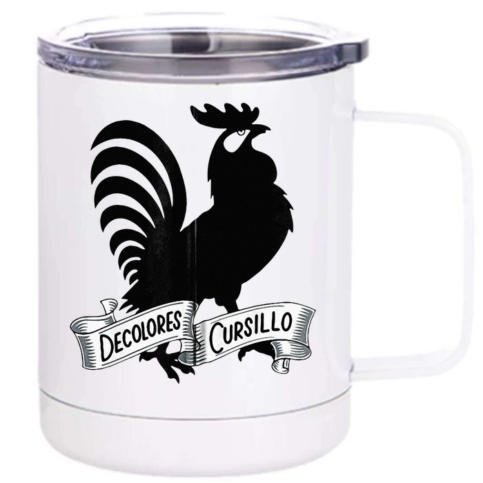 DeColores Cursillo Rooster With Banner Faith Religion Front & Back 12oz Stainless Steel Tumbler Cup