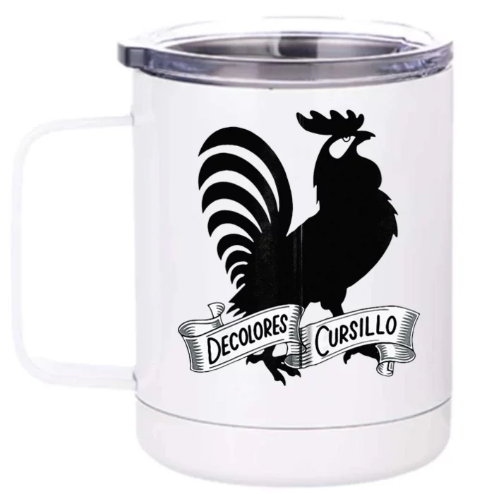 DeColores Cursillo Rooster With Banner Faith Religion Front & Back 12oz Stainless Steel Tumbler Cup