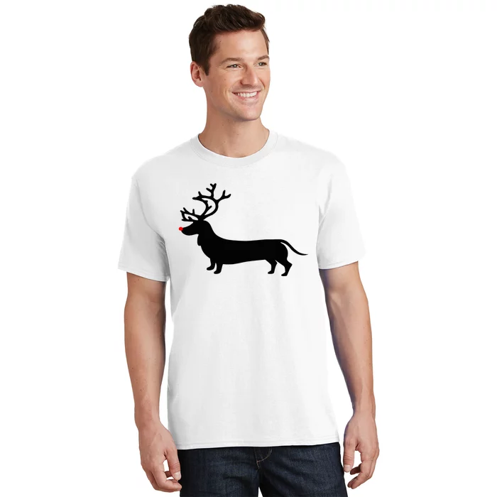 Dachshund Christmas Reindeer Wiener Dog Family Mom Dad T-Shirt