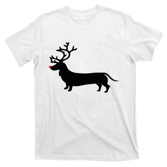 Dachshund Christmas Reindeer Wiener Dog Family Mom Dad T-Shirt