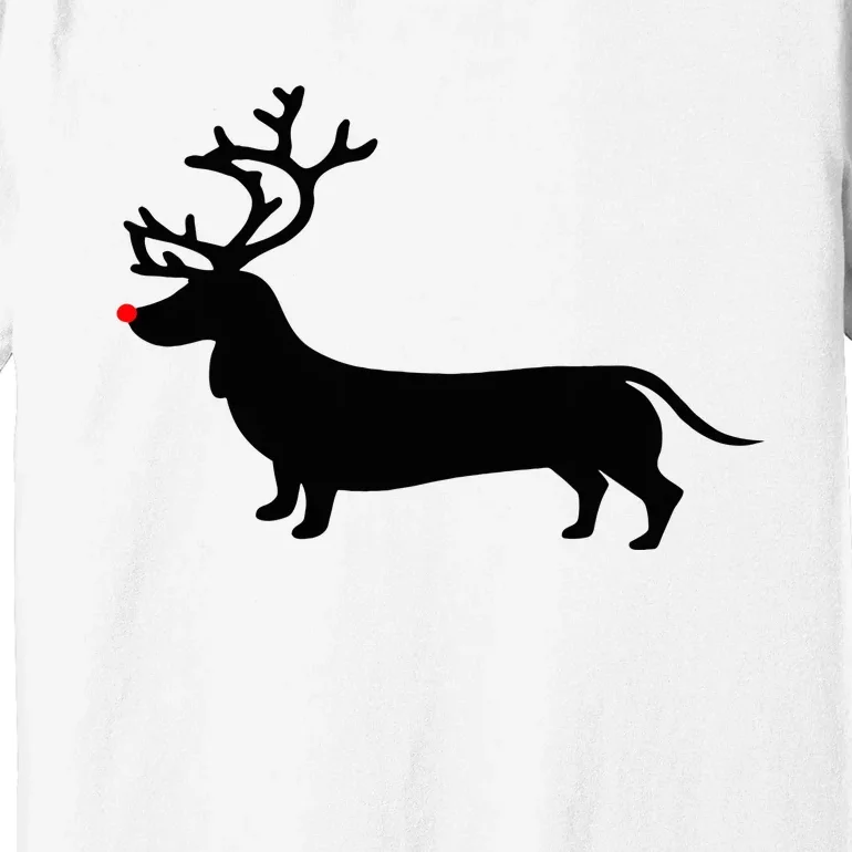 Dachshund Christmas Reindeer Wiener Dog Family Mom Dad Premium T-Shirt