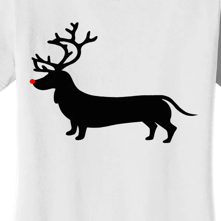 Dachshund Christmas Reindeer Wiener Dog Family Mom Dad Women's T-Shirt