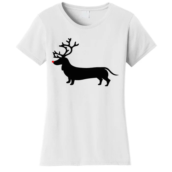 Dachshund Christmas Reindeer Wiener Dog Family Mom Dad Women's T-Shirt