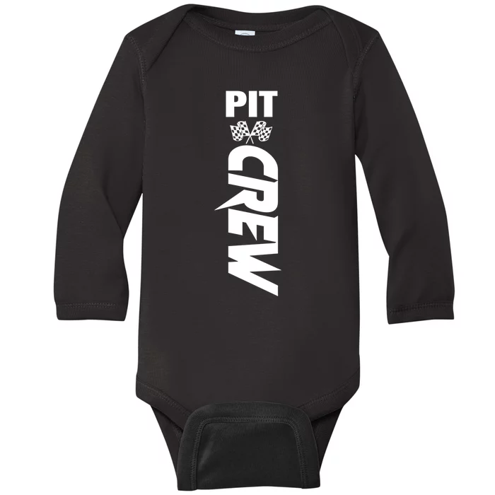 Dirt Car Racing Racetrack Speedway Race Car Team Pit Crew Gift Baby Long Sleeve Bodysuit