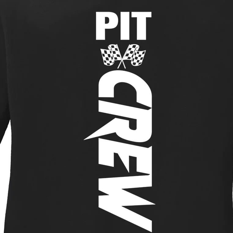 Dirt Car Racing Racetrack Speedway Race Car Team Pit Crew Gift Ladies Long Sleeve Shirt