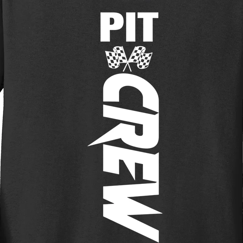 Dirt Car Racing Racetrack Speedway Race Car Team Pit Crew Gift Kids Long Sleeve Shirt