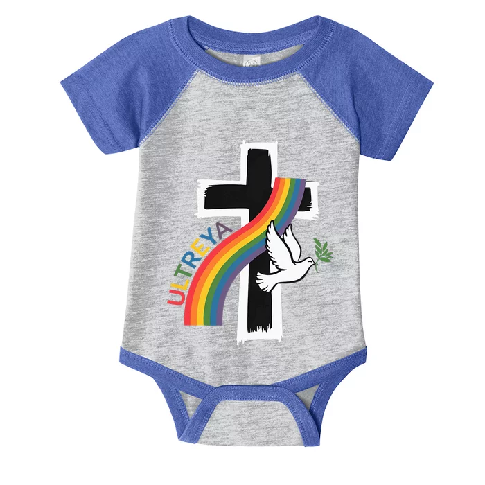 Decolores Cursillo Rainbow Rooster Catholic Infant Baby Jersey Bodysuit