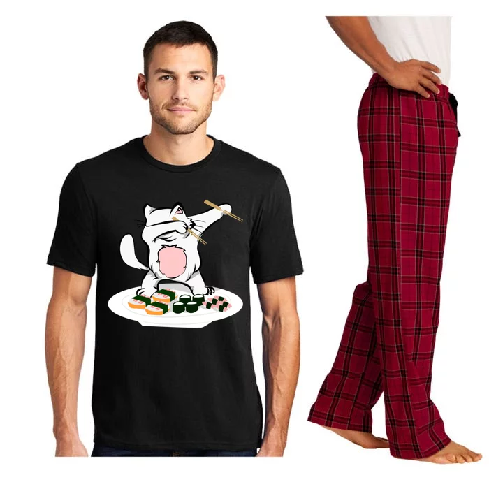 Dabbing Cagift Sushi Chef Cat Funny Kitty Gift Pajama Set