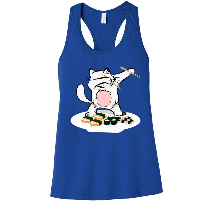 Dabbing Cagift Sushi Chef Cat Funny Kitty Gift Women's Racerback Tank