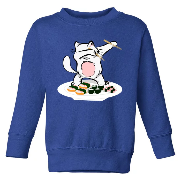 Dabbing Cagift Sushi Chef Cat Funny Kitty Gift Toddler Sweatshirt