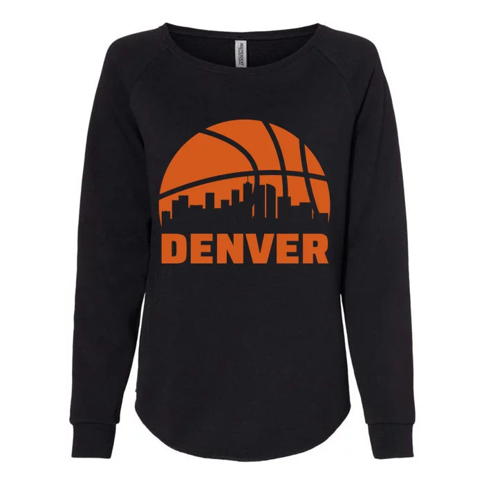 Denver City Skyline Colorado Basketball Fan Jersey Womens California Wash Sweatshirt