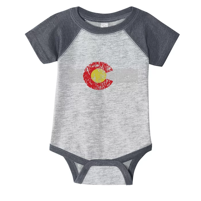 Distressed Colorado State Flag Denver Co Patriotic Infant Baby Jersey Bodysuit