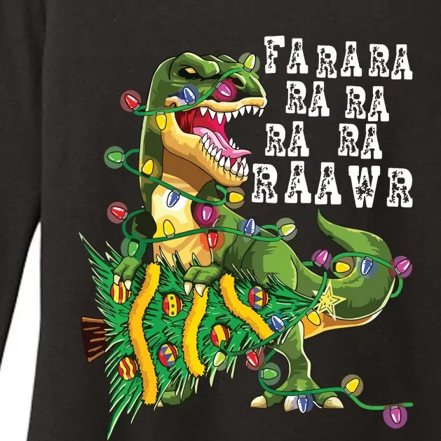 Dinosaur Christmas Shirts Fa Ra Rawr Tree Rex Boy Xmas Gift Womens CVC Long Sleeve Shirt