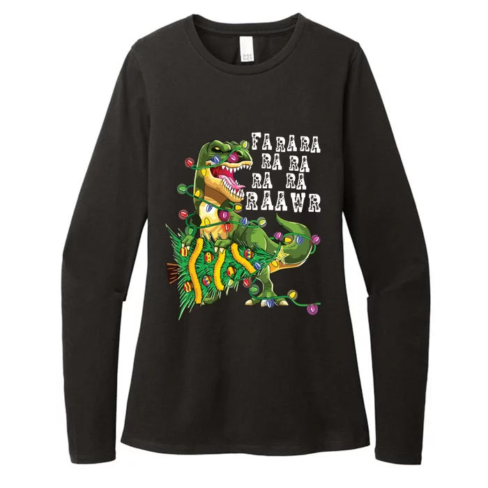 Dinosaur Christmas Shirts Fa Ra Rawr Tree Rex Boy Xmas Gift Womens CVC Long Sleeve Shirt