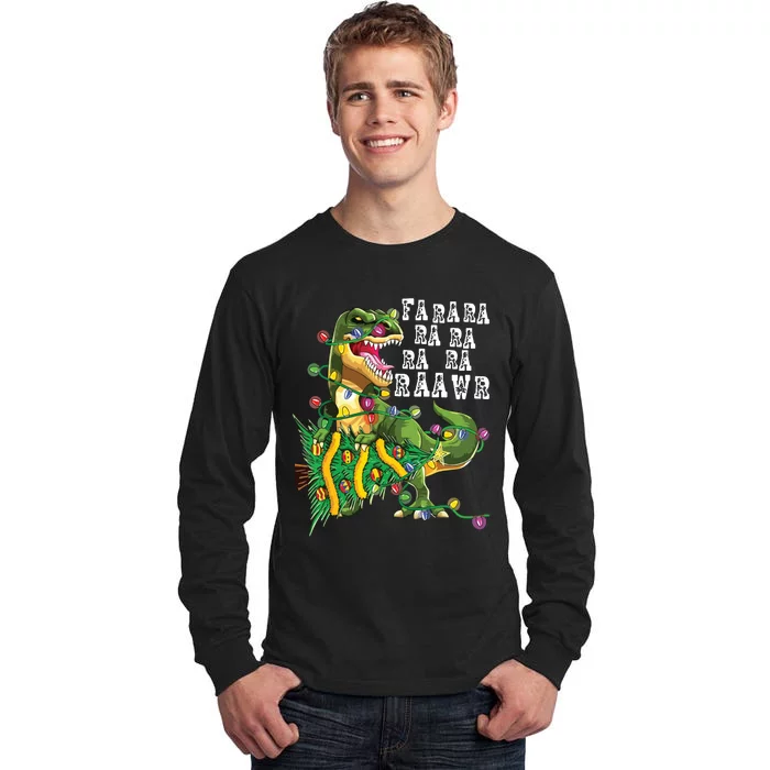 Dinosaur Christmas Shirts Fa Ra Rawr Tree Rex Boy Xmas Gift Tall Long Sleeve T-Shirt