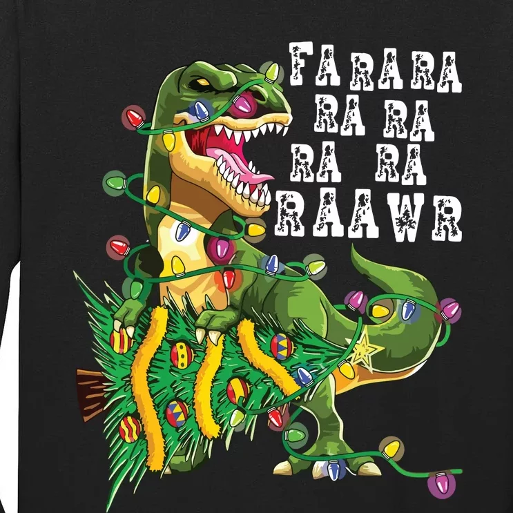 Dinosaur Christmas Shirts Fa Ra Rawr Tree Rex Boy Xmas Gift Tall Long Sleeve T-Shirt