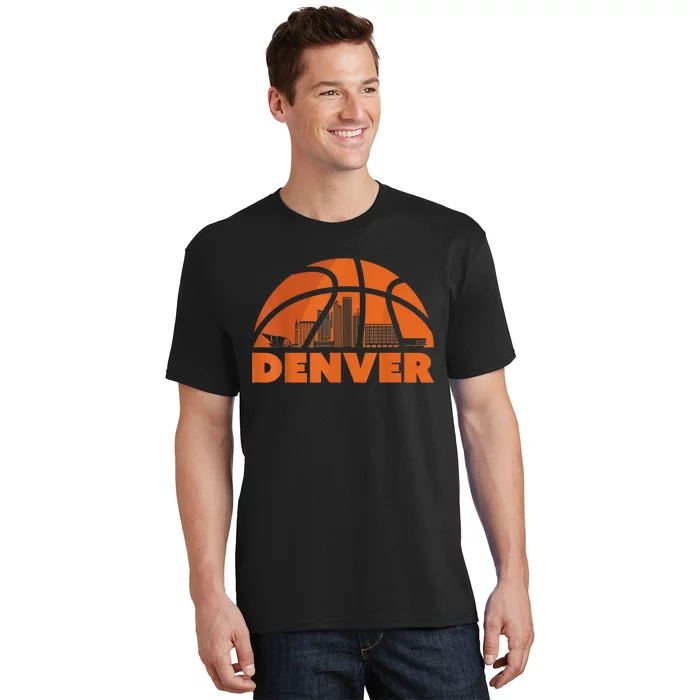 Denver City Skyline Colorado Basketball Gift Fan Jersey T-Shirt