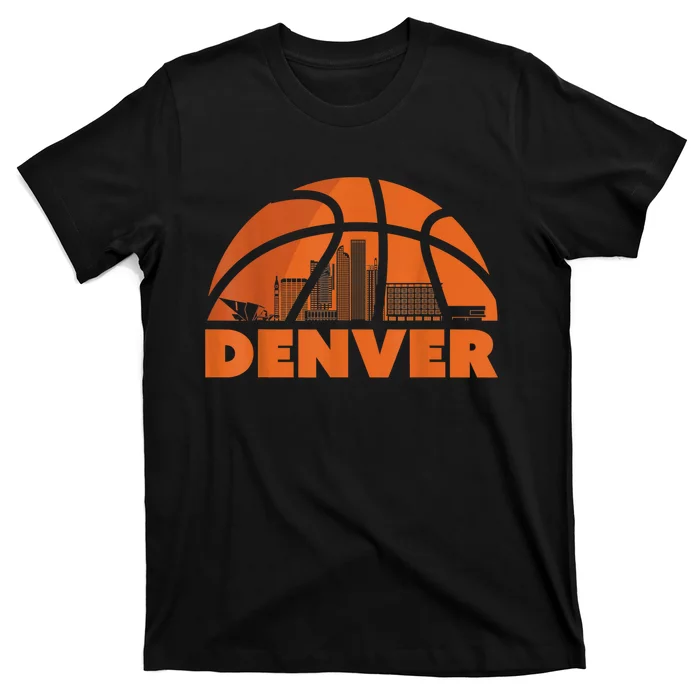 Denver City Skyline Colorado Basketball Gift Fan Jersey T-Shirt