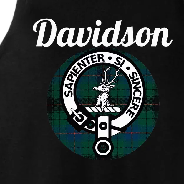 Davidson Clan Scottish Name Coat Of Arms Tartan Ladies Tri-Blend Wicking Tank