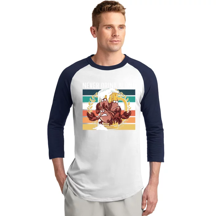 Dungeness Crab Seafood Ing Beer Er Crab And Beer Gift Baseball Sleeve Shirt