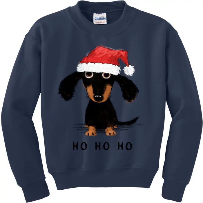 Doxie Clause Santa Dachshund Funny Wiener Dog Christmas Classic Kids Sweatshirt