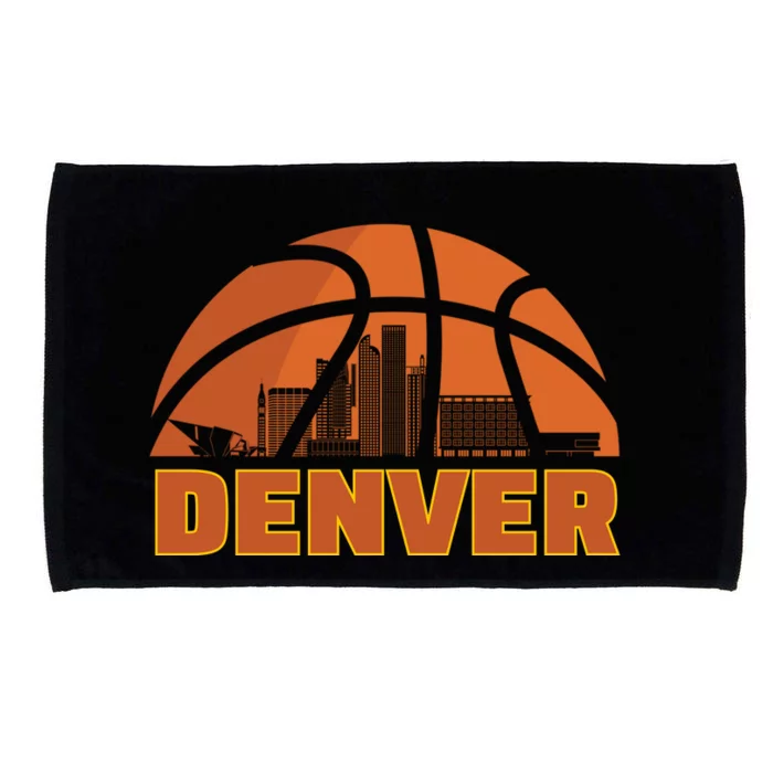 Denver City Skyline Colorado Basketball Fan Jersey Microfiber Hand Towel