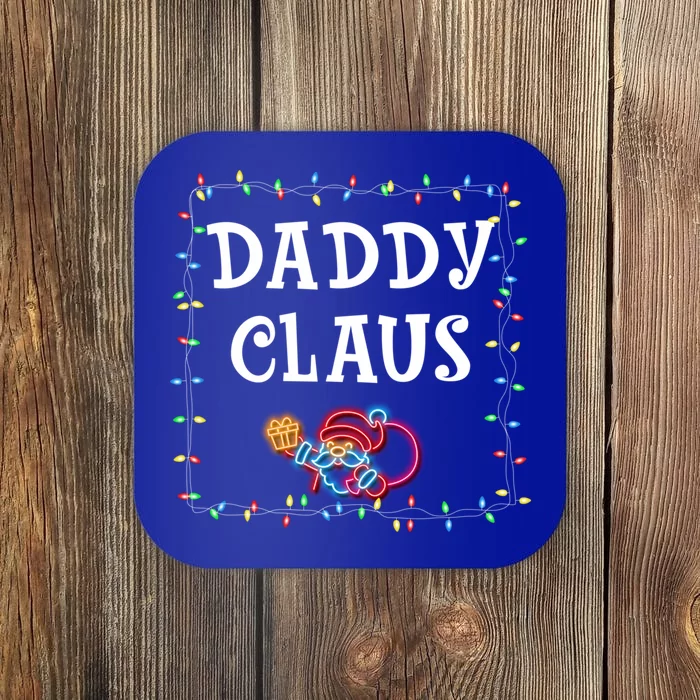 Daddy Claus Santa Christmas Lights Xmas Family Pjs Matching Cute Gift Coaster