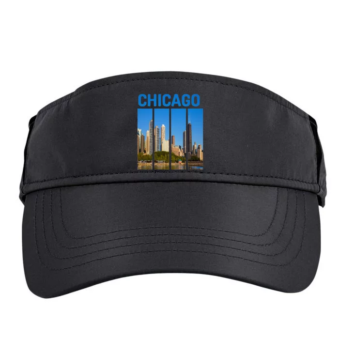 Downtown Chicago Skyline Souvenirs State Illinois Adult Drive Performance Visor