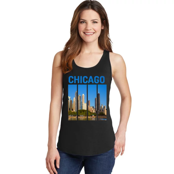 Downtown Chicago Skyline Souvenirs State Illinois Ladies Essential Tank