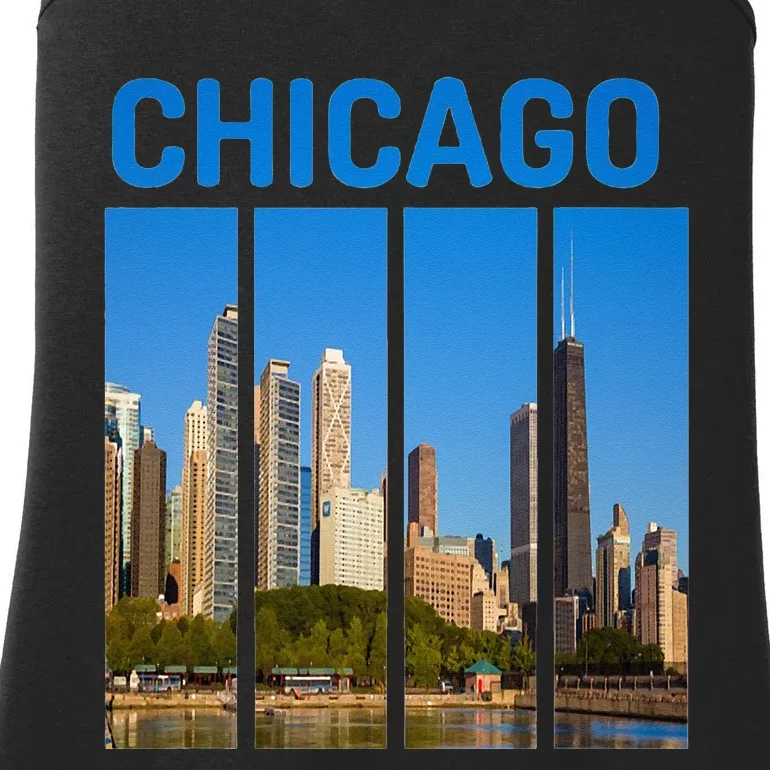 Downtown Chicago Skyline Souvenirs State Illinois Ladies Essential Tank