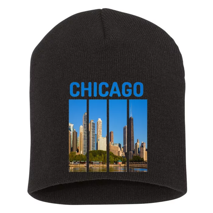 Downtown Chicago Skyline Souvenirs State Illinois Short Acrylic Beanie