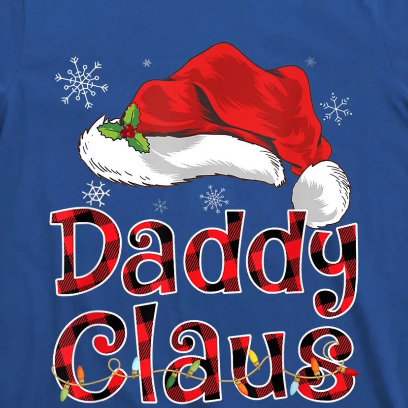 Daddy Claus Santa Hat Christmas Plaid Buffalo Pajama Funny Gift T-Shirt