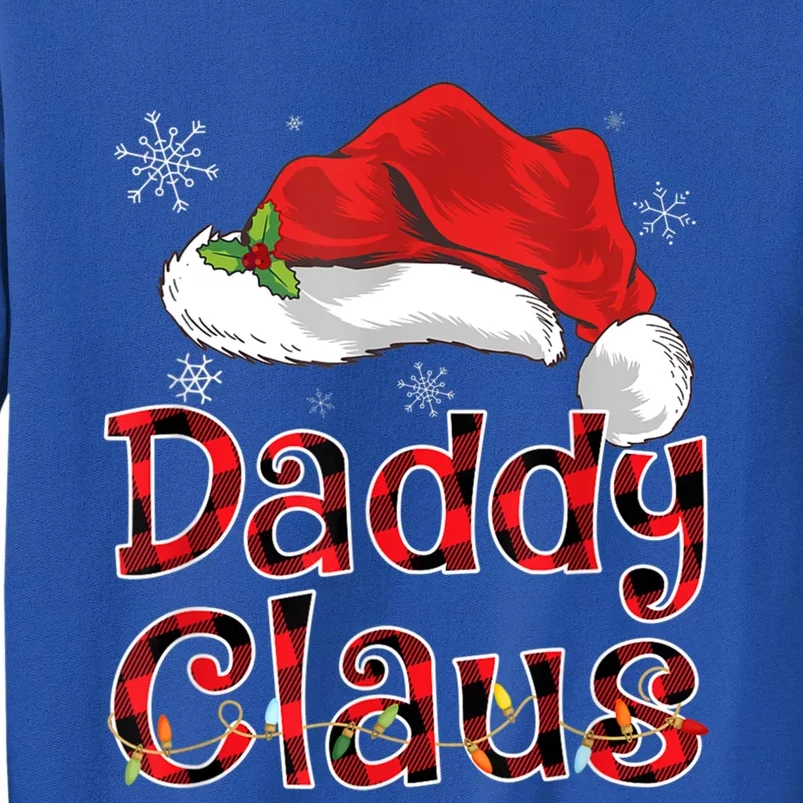 Daddy Claus Santa Hat Christmas Plaid Buffalo Pajama Funny Gift Tall Sweatshirt