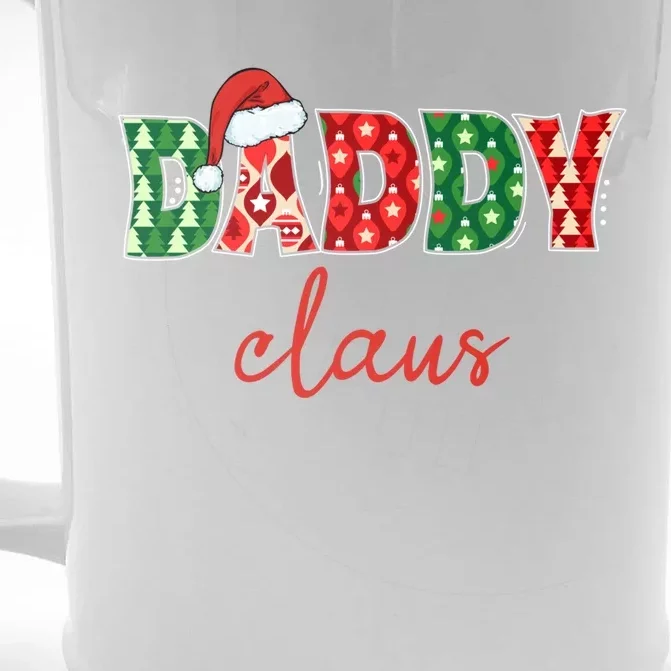 Daddy Claus Santa Hat Family Matching Christmas Pajamas Funny Gift Front & Back Beer Stein