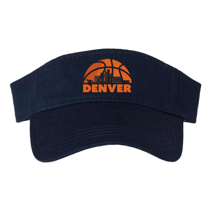 Denver City Skyline Colorado Basketball Fan Jersey Valucap Bio-Washed Visor