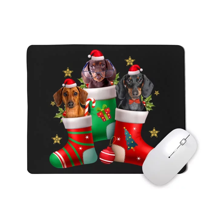 Dachshund Christmas Stocking Funny Xmas Dog Lover Mousepad