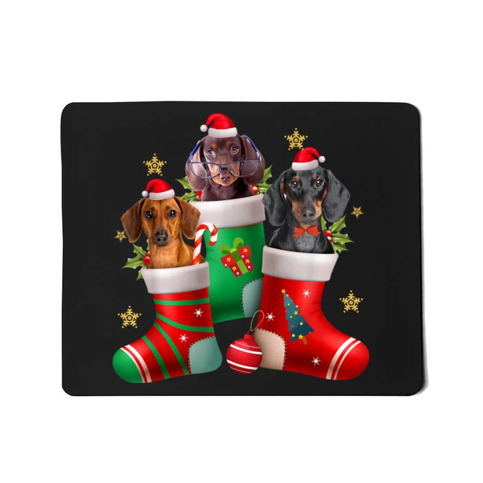 Dachshund Christmas Stocking Funny Xmas Dog Lover Mousepad