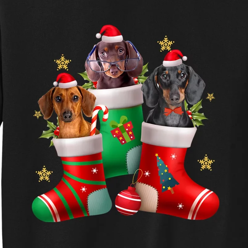 Dachshund Christmas Stocking Funny Xmas Dog Lover Tall Sweatshirt