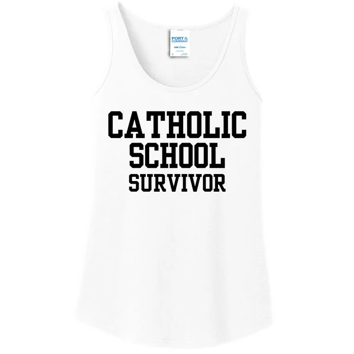 Doublecrossclothingco Catholic School Survivor Ladies Essential Tank