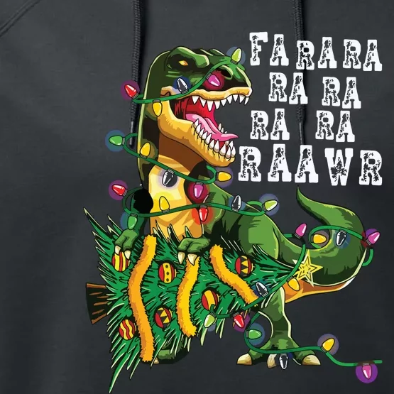 Dinosaur Christmas Shirts Fa Ra Rawr Tree Rex Boy Xmas Gift Performance Fleece Hoodie