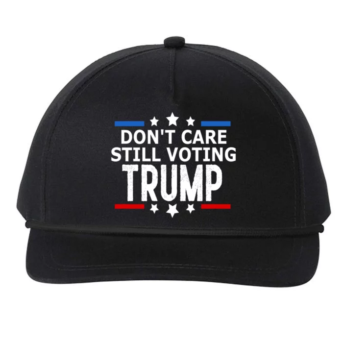 Dont Care Still Voting Trump Patriotic American Flag Snapback Five-Panel Rope Hat