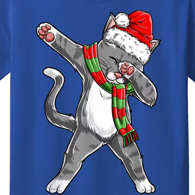 Dabbing Cat Santa Christmas Gift Boys Girls Catmas Xmas Gift Kids T-Shirt