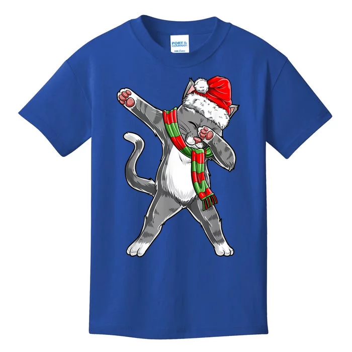 Dabbing Cat Santa Christmas Gift Boys Girls Catmas Xmas Gift Kids T-Shirt