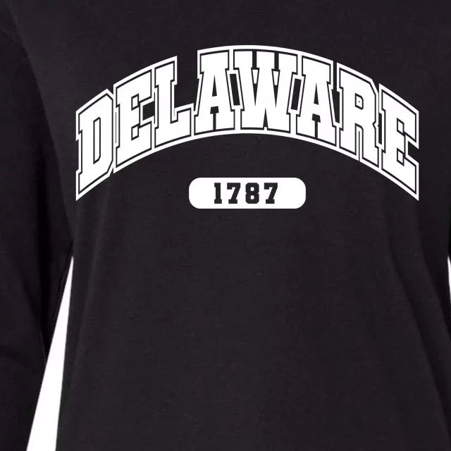 Delaware Collegiate Style 1787 Womens Cotton Relaxed Long Sleeve T-Shirt