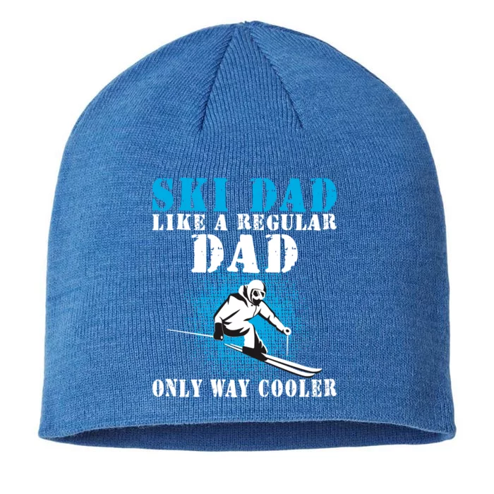 Distressed Cool Ski Dad Skiing Winter Sports Skier Father Gift 8 1/2in Sustainable Knit Beanie