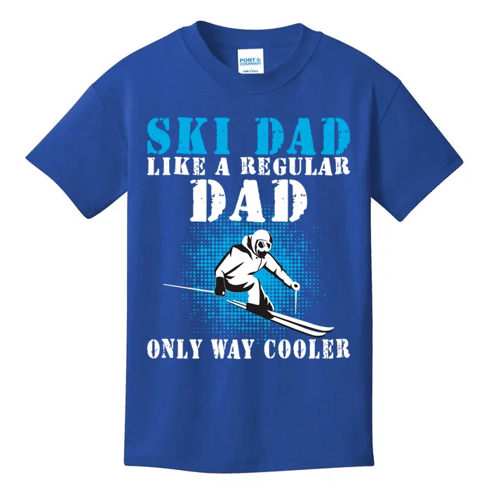 Distressed Cool Ski Dad Skiing Winter Sports Skier Father Gift Kids T-Shirt