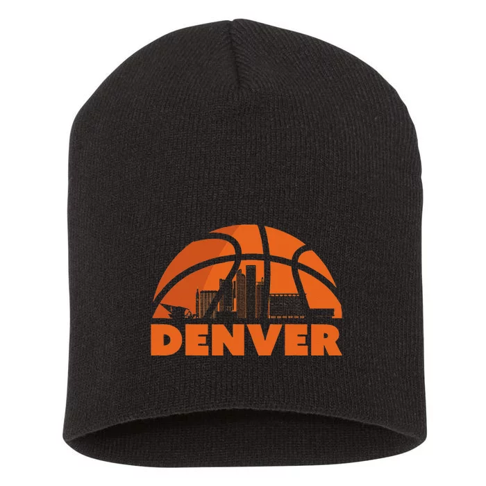 Denver City Skyline Colorado Basketball Fan Jersey Short Acrylic Beanie